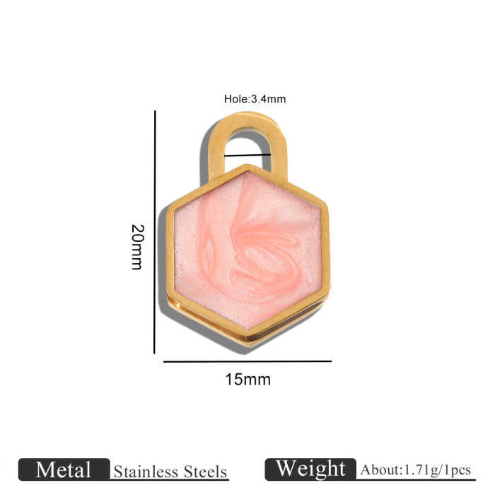 Geometric Star Enamel Stainless Steel Pendant Charm, for DIY Bracelet & Necklace Making Wholesale Jewelry