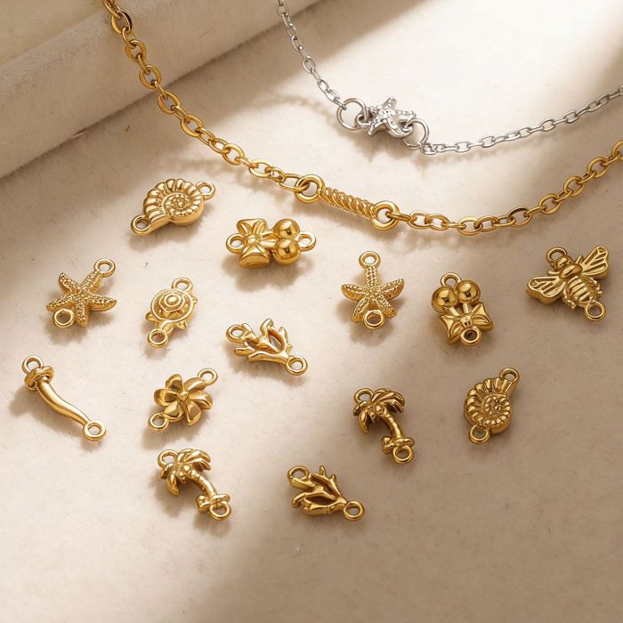 Geometric Koi Fish Vacuum Plated Stainless Steel Pendant Charm, for DIY Bracelet & Necklace Making Wholesale Fashion Jewelry