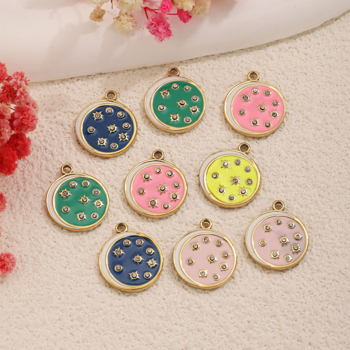 Star Enamel Stainless Steel Pendant Charm, for DIY Earring & Bracelet & Necklace Making Daily Wear and Gifts Wholesale