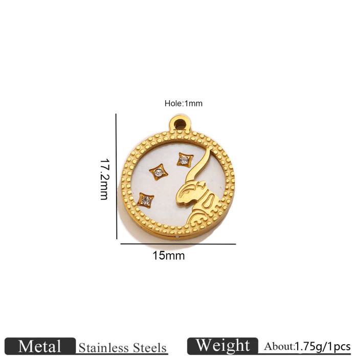 Zodiac Rhinestone Stainless Steel Pendant Charm, for DIY Bracelet & Necklace Making Wholesale Fashion Jewelry