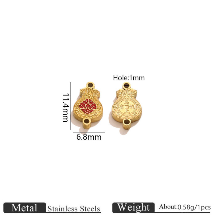 Horse Head Enamel Rhinestone Stainless Steel Pendant Charm, for DIY Necklace Making Wholesale Jewelry