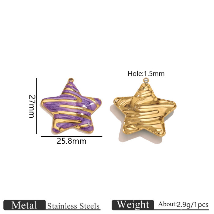 Star Enamel Stainless Steel Jewelry Finding, for DIY Earring & Bracelet & Necklace Making Versatile Wholesale Jewelry