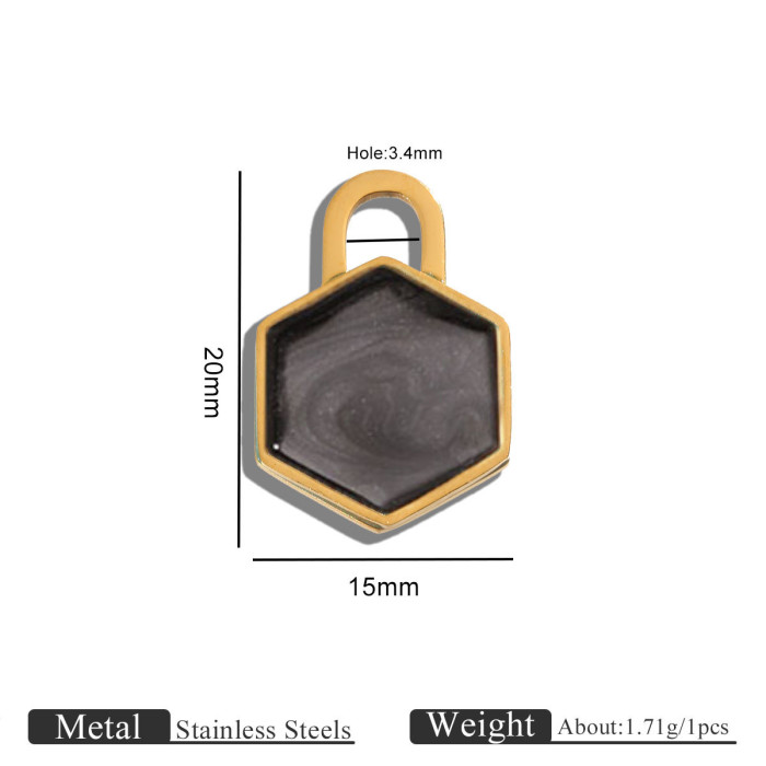 Geometric Star Enamel Stainless Steel Pendant Charm, for DIY Bracelet & Necklace Making Wholesale Jewelry