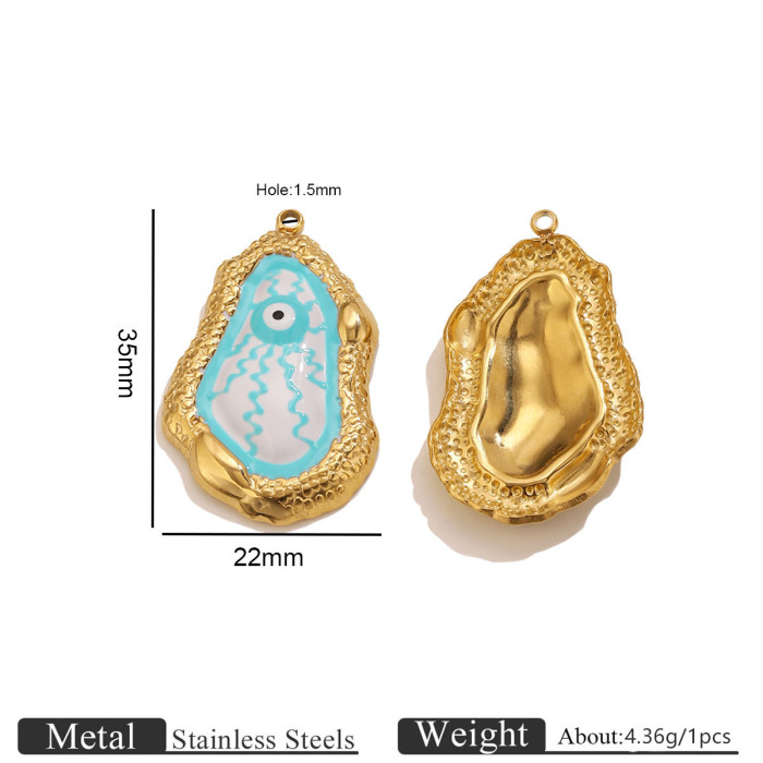 Evil Eye Enamel Stainless Steel Pendant Charm, for DIY Bracelet & Necklace Making Vintage Wholesale Fashion Jewelry