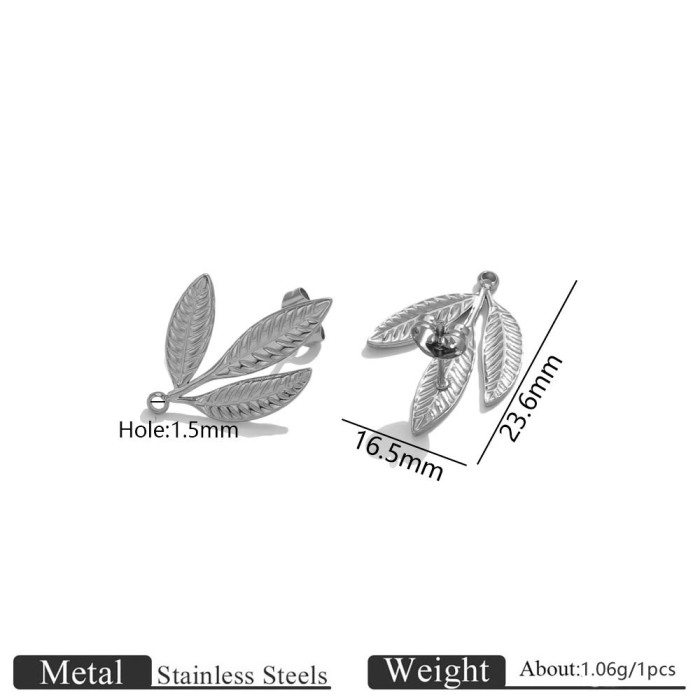 Leaf Delicate Stainless Steel Earrings, for Ladies Luxury Niche Wholesale Jewelry
