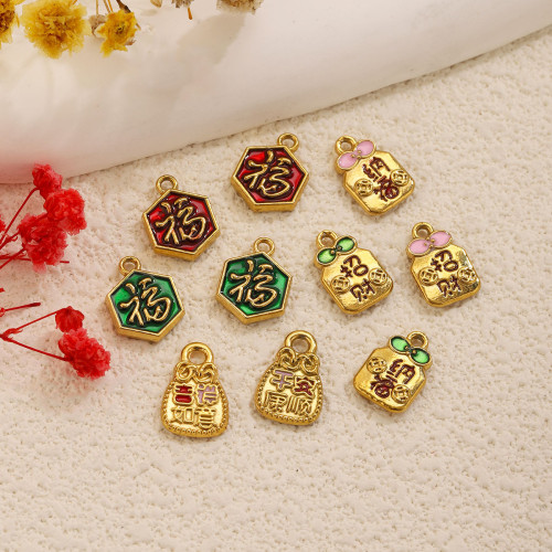 Lucky Bag Enamel Stainless Steel Pendant Charm, for DIY Bracelet & Necklace Making Wholesale Fashion Jewelry