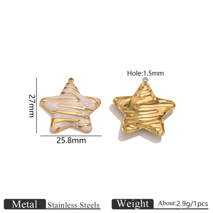 Star Enamel Stainless Steel Jewelry Finding, for DIY Earring & Bracelet & Necklace Making Versatile Wholesale Jewelry