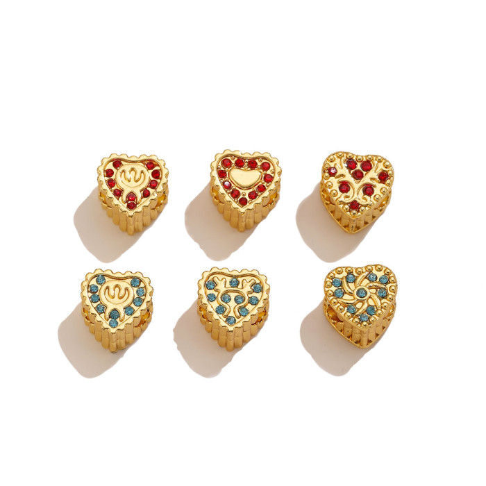 Heart Rhinestone Stainless Steel Spacer Bead, for DIY Bracelet & Necklace Making Daily Wear and Gifts Wholesale