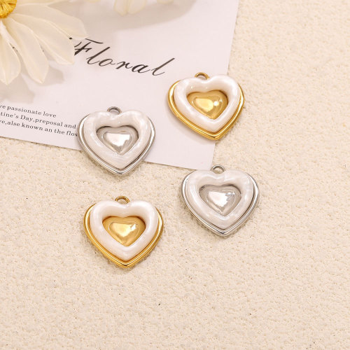 Heart Stainless Steel Pendant Charm, for DIY Earring & Bracelet & Necklace Making Wholesale Jewelry