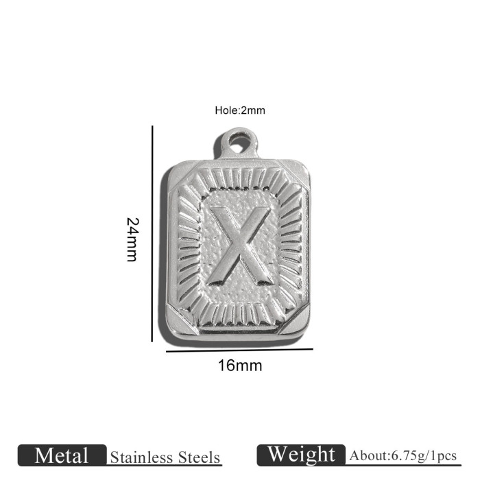 Letter Stainless Steel Pendant Charm, for DIY Bracelet & Necklace Making Daily Wear and Gifts Wholesale