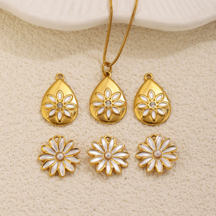 Enamel Stainless Steel Pendant Charm, for DIY Earring & Necklace Making Daily Wear and Gifts Wholesale