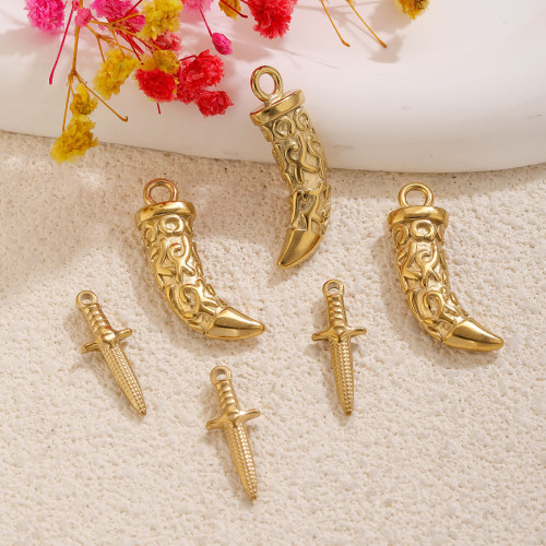 Stainless Steel Pendant Charm, for DIY Necklace Making Vintage Wholesale Jewelry