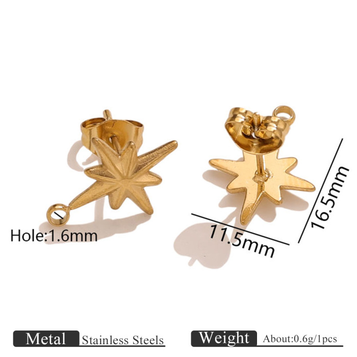 Star Snowflake Stainless Steel Jewelry Finding, for DIY Earring Making Ideal Gift Wholesale
