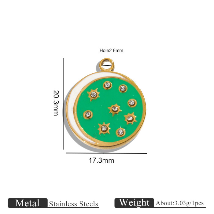 Star Enamel Stainless Steel Pendant Charm, for DIY Earring & Bracelet & Necklace Making Daily Wear and Gifts Wholesale