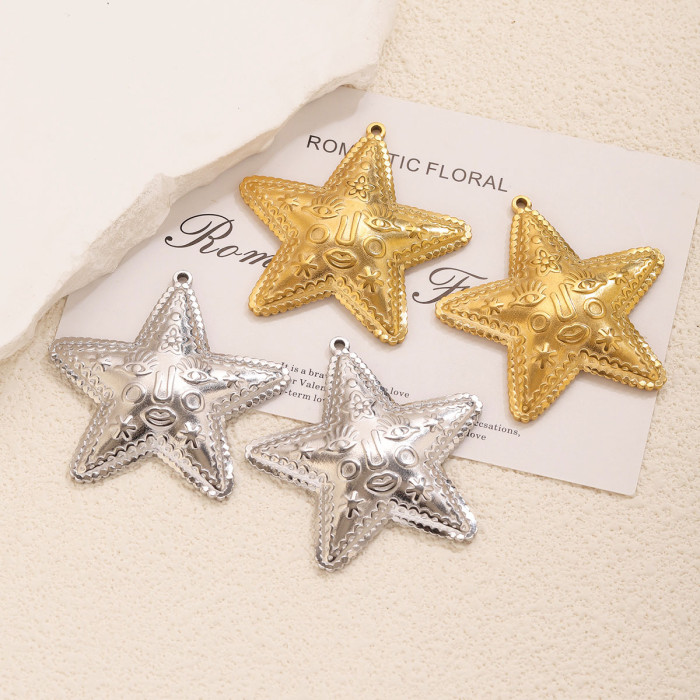 Star Stainless Steel Pendant Charm, for DIY Bracelet & Necklace Making Daily Wear and Gifts Wholesale