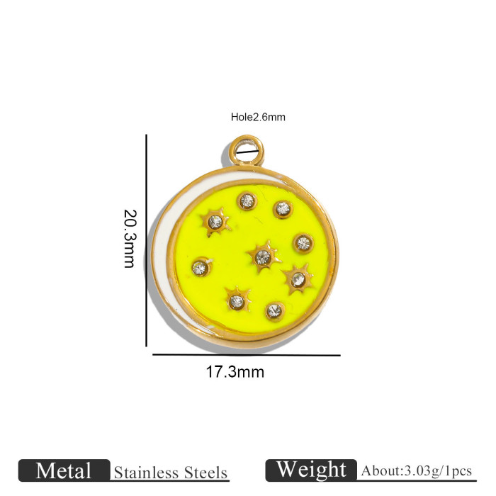 Star Enamel Stainless Steel Pendant Charm, for DIY Earring & Bracelet & Necklace Making Daily Wear and Gifts Wholesale