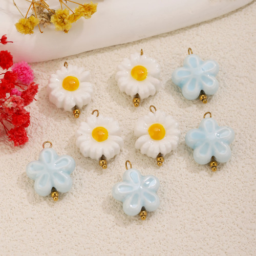 Flower Gold Plated Pendant Charm, for DIY Necklace Making Ideal Gift Wholesale
