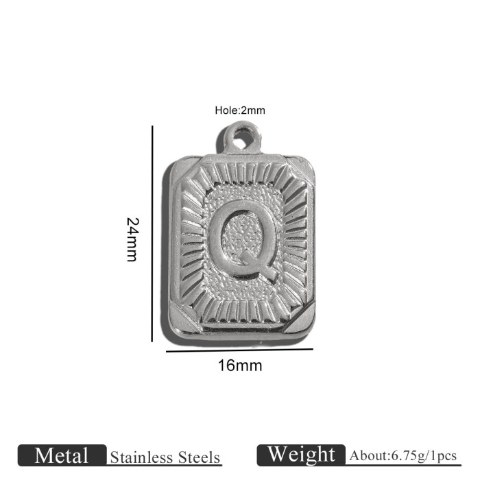 Letter Stainless Steel Pendant Charm, for DIY Bracelet & Necklace Making Daily Wear and Gifts Wholesale