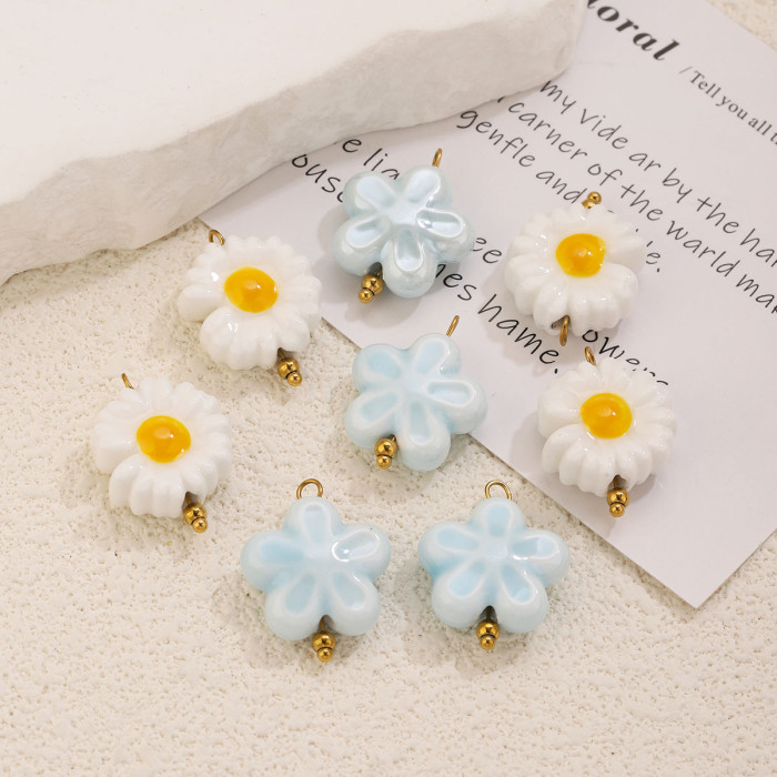 Flower Gold Plated Pendant Charm, for DIY Necklace Making Ideal Gift Wholesale