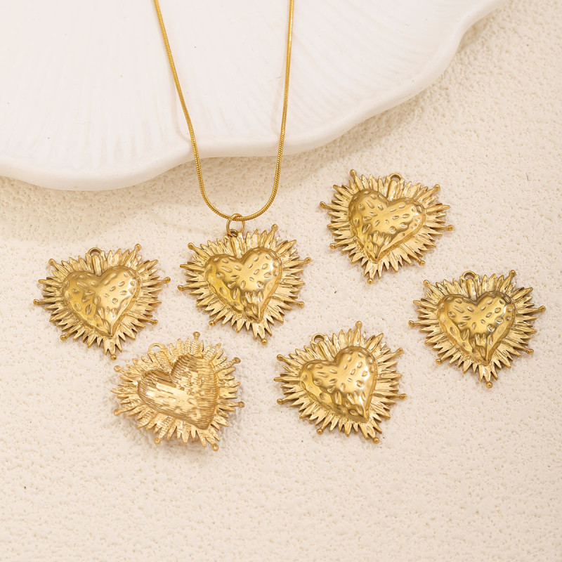 Heart Stainless Steel Pendant Charm, for DIY Earring & Necklace Making Vintage Wholesale Jewelry