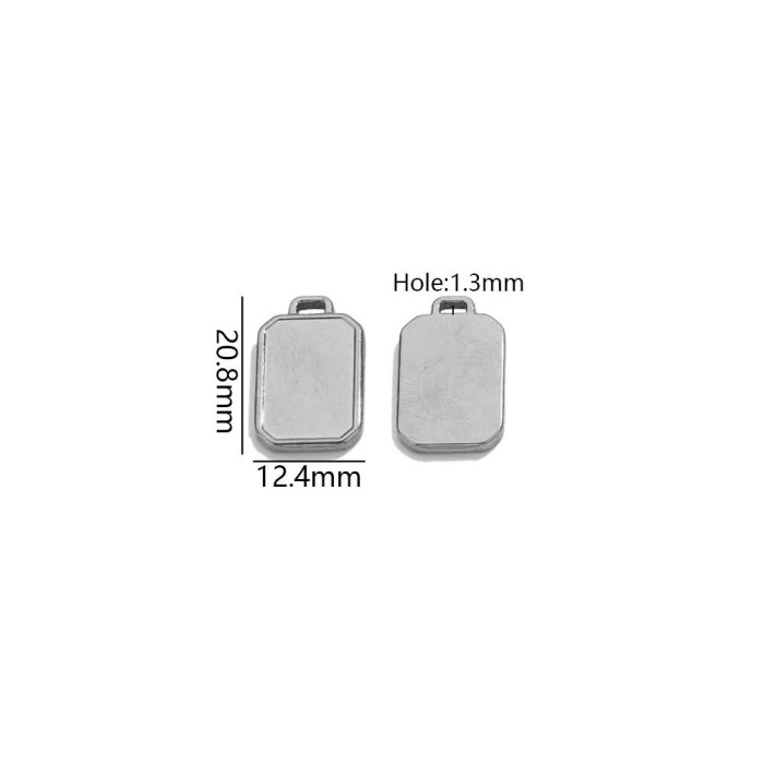 Heart Square Stainless Steel Pendant Charm, for DIY Earring & Bracelet & Necklace Making Daily Wear and Gifts Wholesale
