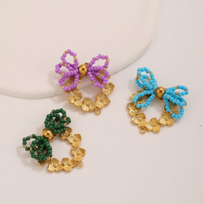 Bow Butterfly Stainless Steel Spacer Bead, for DIY Earring & Necklace Making Vintage Wholesale Fashion Jewelry