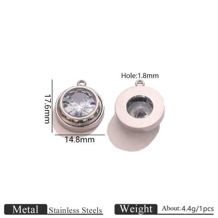 Rhinestone Stainless Steel Pendant Charm, for DIY Earring & Bracelet & Necklace Making Luxury Niche Ideal Gift Wholesale