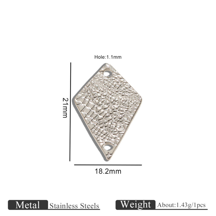 Geometric Hollow-Out Stainless Steel Pendant Charm, for DIY Earring & Necklace Making Wholesale Jewelry