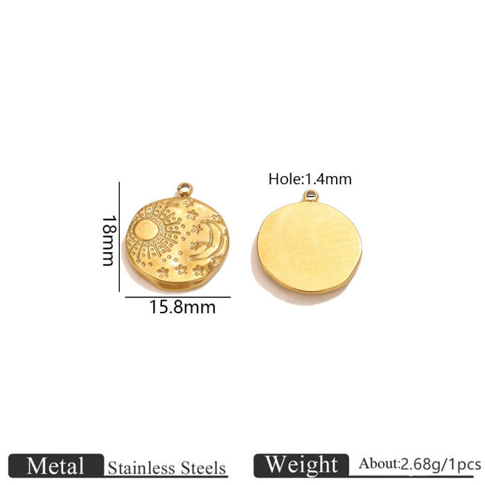 Star Vacuum Plated Stainless Steel Pendant Charm, for DIY Earring & Necklace Making Wholesale