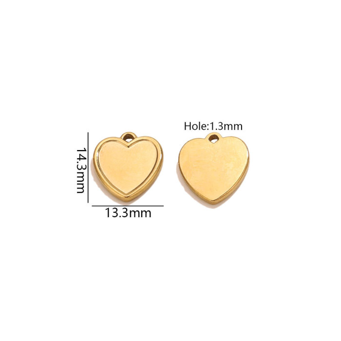 Heart Square Stainless Steel Pendant Charm, for DIY Earring & Bracelet & Necklace Making Daily Wear and Gifts Wholesale