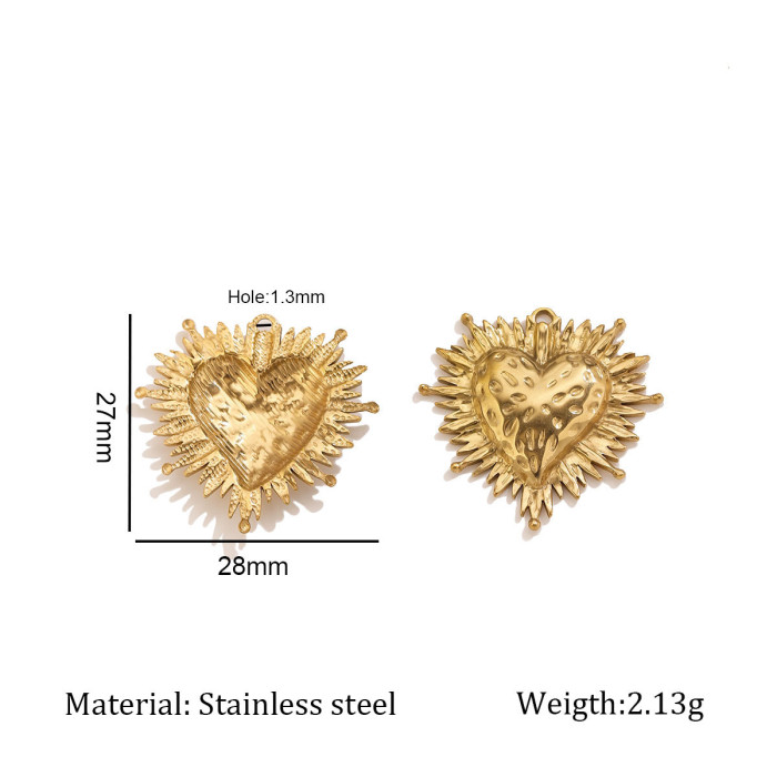Heart Stainless Steel Pendant Charm, for DIY Earring & Necklace Making Vintage Wholesale Jewelry