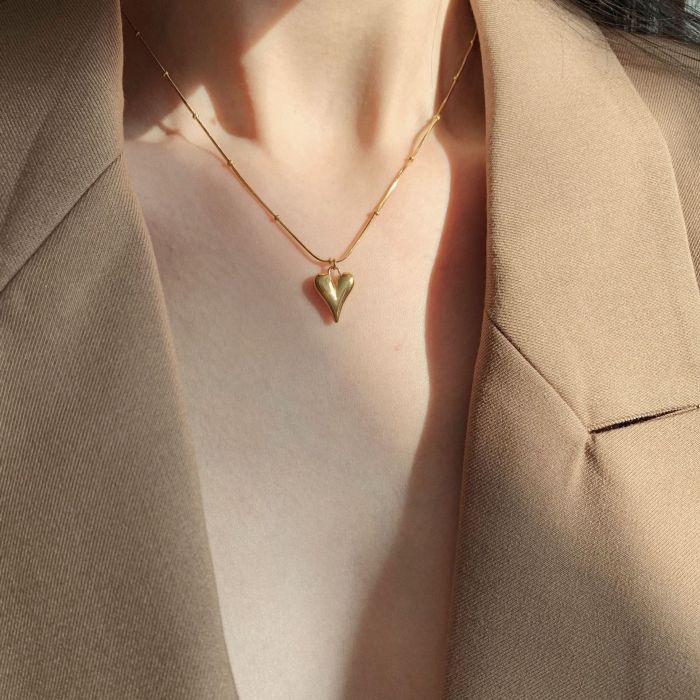 Heart Stainless Steel Necklace, for Women Minimalist Luxury Wholesale Jewelry