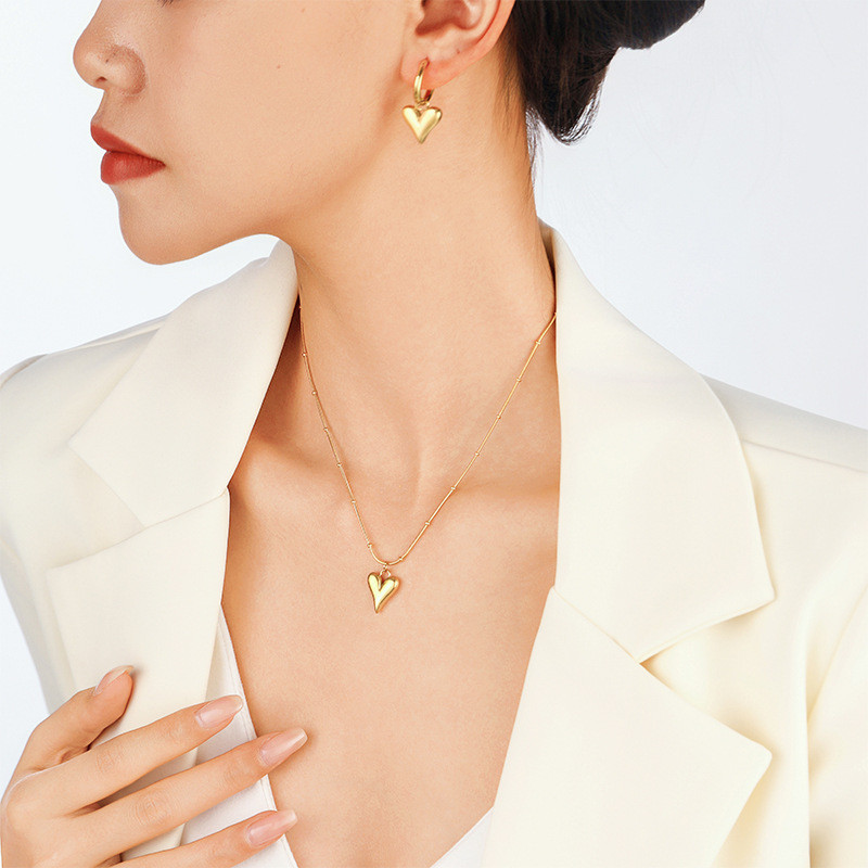 Heart Stainless Steel Necklace, for Women Minimalist Luxury Wholesale Jewelry
