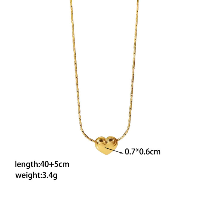 Heart Stainless Steel Necklace, for Women European Minimalist Statement Wholesale Fashion Jewelry