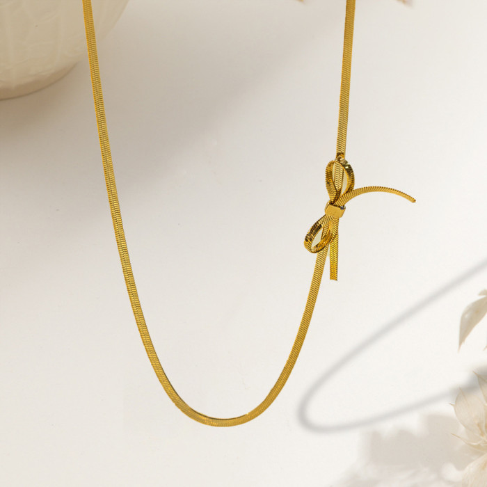 Horse Head Bow Butterfly Tassel Stainless Steel Earrings, for Her European Minimalist Wholesale Jewelry