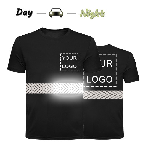 Hi Vis T Shirt With Reflective Strip High Visibility Safety T Shirts Custom Your Logo Short
