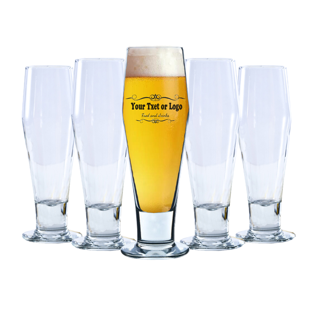 Beer Glasses Customized Logo,Clear Glass Beer Cups,Pub Logo