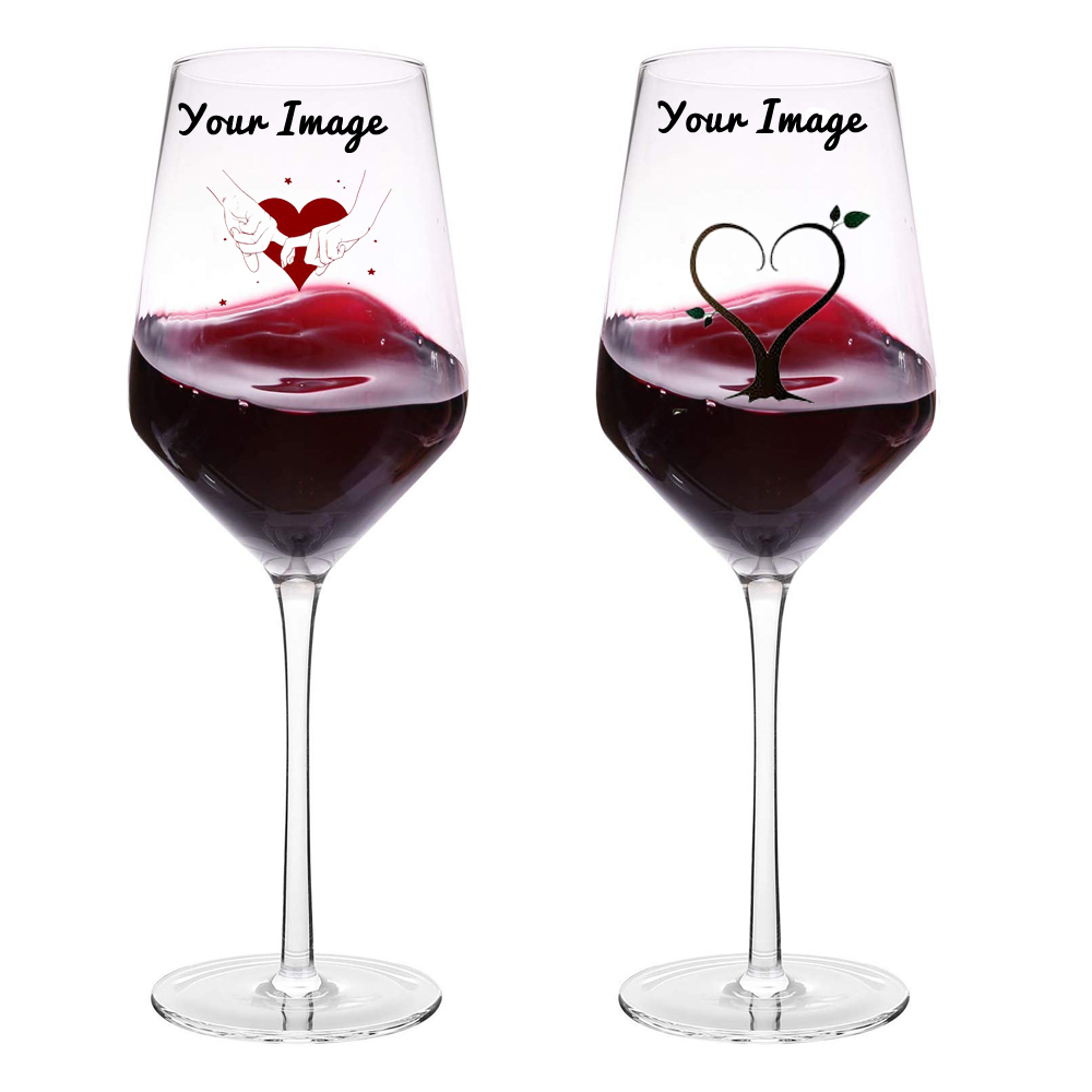 Wine Glass Custom Personalized Gift,Engraved with Your Custom Text Name Image Ideal for Red Wine