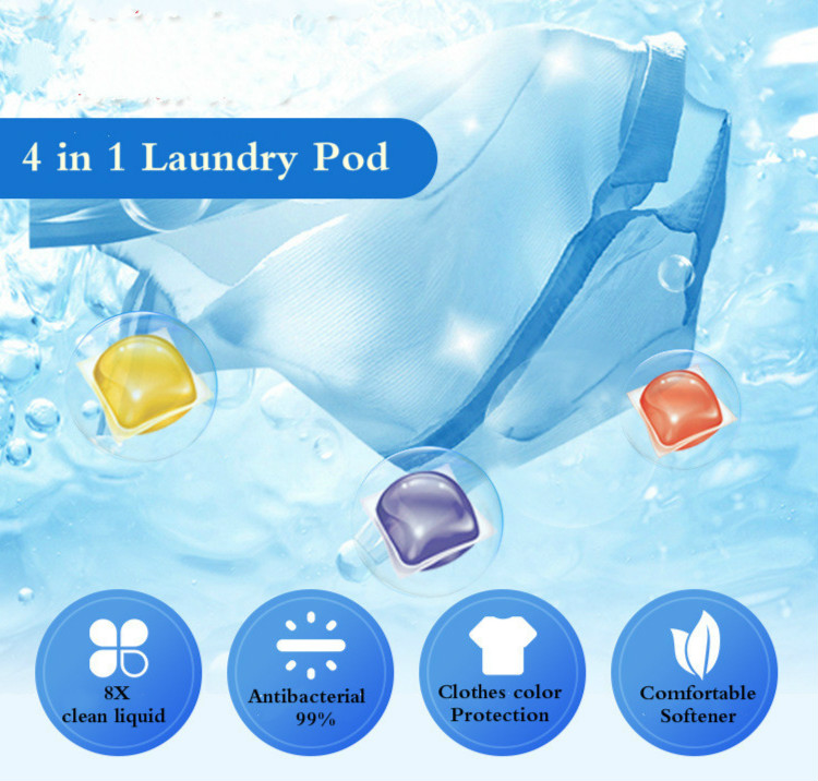 Single chamber Laundry liquid pods washing detergent capsules 15g with ...
