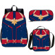 YOIYEN Captain Marvel Backpack Lunch Bag And Pencil Case Bundle 3 In 1