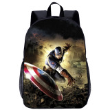 YOIYEN 17inch Movie Captain America Primary School Backpack For Kids