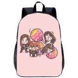 YOIYEN Cartoon Style Korean Black Pink Backpack Student School Bag For Girl