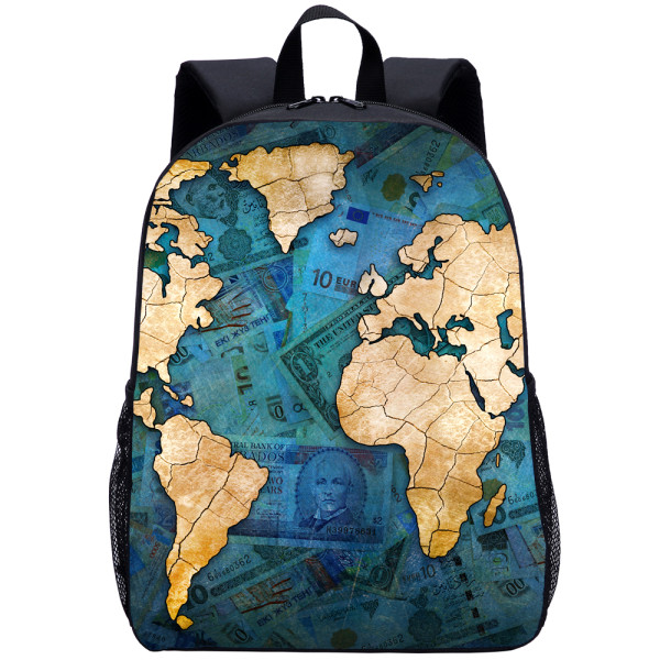 YOIYEN Word Maps Backpack 15 Inch Boy And Gril School Bag for 1-3 grad