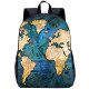YOIYEN Word Maps Backpack 15 Inch Boy And Gril School Bag for 1-3 grad