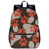 YOIYEN Dog Footprints School Backpack 3D Print Children Daypack With Laptop Compartment