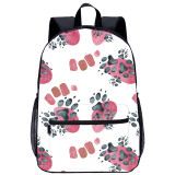 YOIYEN Dog Footprints School Backpack 3D Print Children Daypack With Laptop Compartment