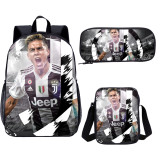 YOIYEN Football Juventus Logo Print School Bag Children Backpack 3 PCS With Messenger Bag