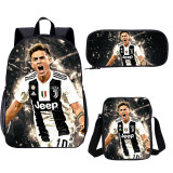 YOIYEN Football Juventus Logo Print School Bag Children Backpack 3 PCS With Messenger Bag