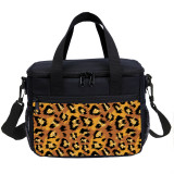 Lunch Bag School Leopard Print Insulated Cooler Bag For Business Office