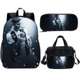 YOIYEN Football Star Juventus Backpack Student 3 In 1 School Bag Set With Lunch Bag